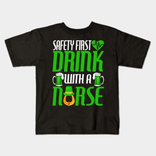 safety first drink with a norse Kids T-Shirt